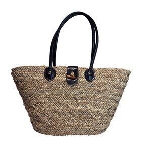 Straw Tote - Large with fabric insert
